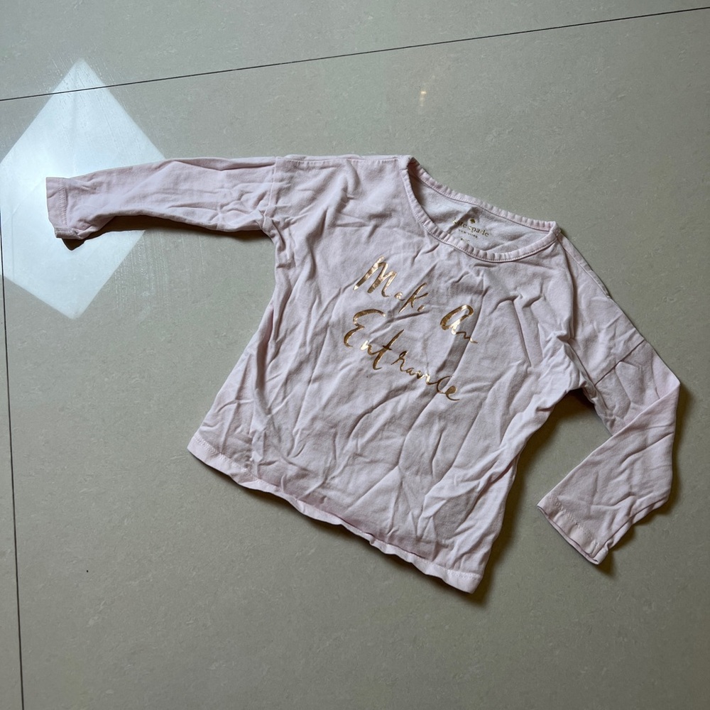 KATE SPADE Light Pink Long Sleeve Tee MAKE AN ENTRANCE